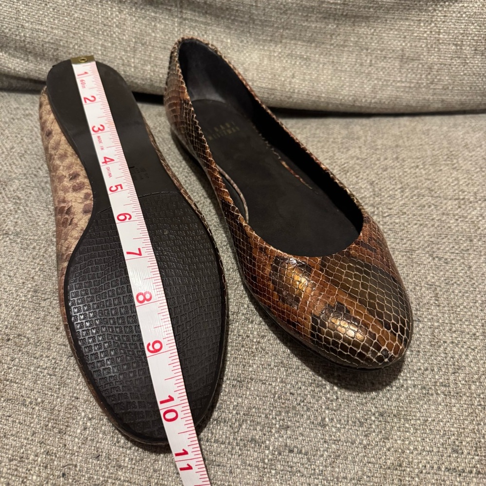 Stuart Weitzman Python Embossed Leather Ballet Fl… - image 12